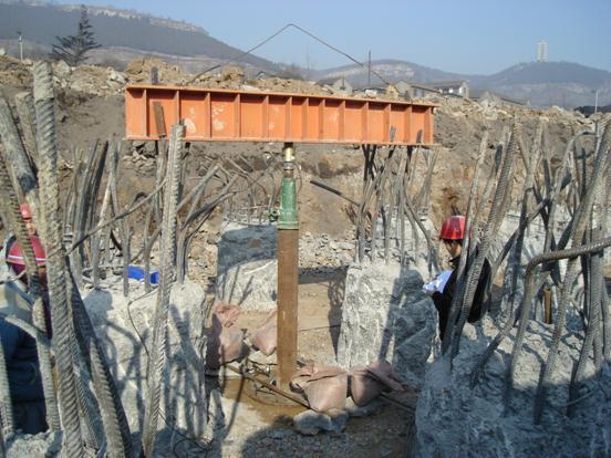 白楊河電廠圓形煤場(chǎng)樁基周?chē)钔磷{加固后的彈性模量檢測(cè)        